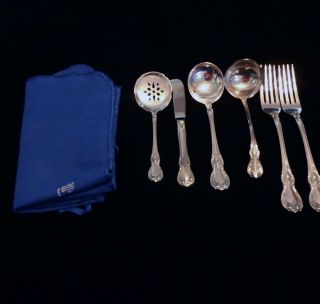 6 Piece Towle Old Master Sterling Silver - 1 Knife - 2 Fork - 3 Spoons - No Monogr