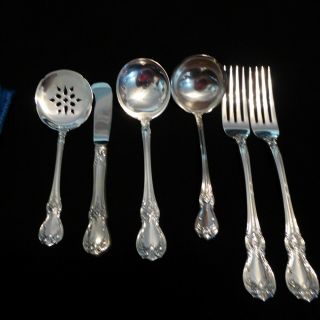 6 Piece Towle Old Master Sterling Silver - 1 Knife - 2 Fork - 3 Spoons - No Monogr 2
