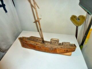 , 22 " X 5 X 5 Vintage Wooden Model Ship " Ciudad De Cartagena " V.  Old