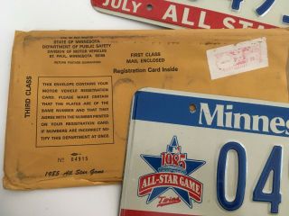 1985 Minnesota All Star License Plate PAIR Plates MINT/NOS with Envelope 3