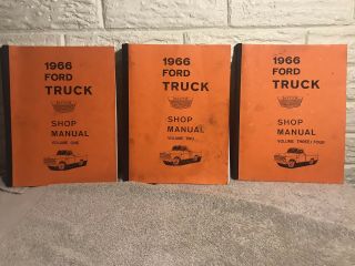 Vintage 1966 Ford Truck Shop Manuals Volumes 1 - 3 1st Printing April 