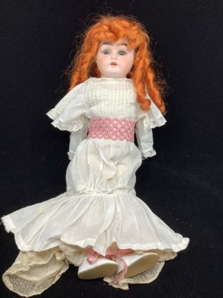 19” Doll.  Porcelain Bisque Head & Hands On Kid Leather Body.  Marked “special.  ”