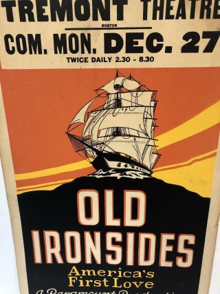 Antique Morgan Litho Co 14x22 Movie Poster Old Ironsides 1926 Paramount 2