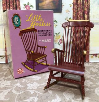 Marx Little Hostess Rocking Chair Vintage Dollhouse Furniture Renwal Plastic