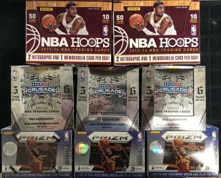 2013 - 14 Empty Basketball Card Boxes W/ Wrappers - No Cards - Prizm,  Hoops,  Crusade