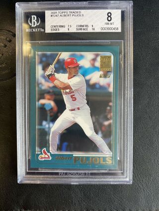 2001 Topps Traded T247 Albert Pujols St.  Louis Cardinals Rc Rookie Psa 8 Nm - Mt