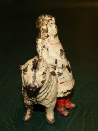 Early 20thC Antique Painted Cast Iron Mary Little Lamb Still Bank - 3
