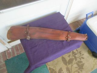 Vintage All Leather Saddle Riding Gun Rifle Case - 33 1/2 " By 7 "