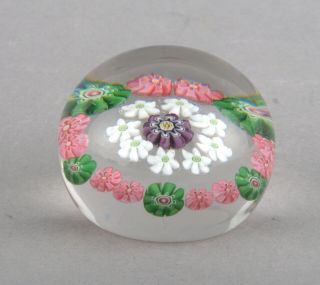 Antique French Clichy Spaced Concentric Millefiori Miniature Paperweight (5) 2