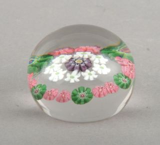 Antique French Clichy Spaced Concentric Millefiori Miniature Paperweight (5) 3