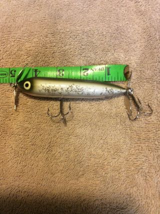 Vintage Heddon Wounded Spook Green Scale On The Back Flash On White Sides