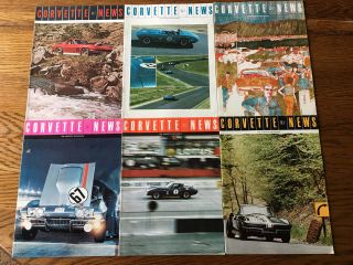 Complete Set Of 6 Corvette News Magazines - Volume 9 Number 1 - 6 1965 - 1966