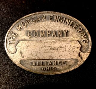 Vintage The Morgan Engineering Co Employee Badge Alliance Ohio