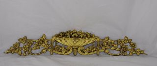 19.  5 " Antique French Gilded Bronze Furniture Pediment Decoration - Art Deco