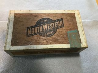 Chicago & Northwestern RY ca 1920’s wood 5 cents cigar box 2