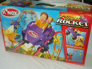 K’nex Rippin Rocket Motorized Roller Coaster Complete 1 Time Cond