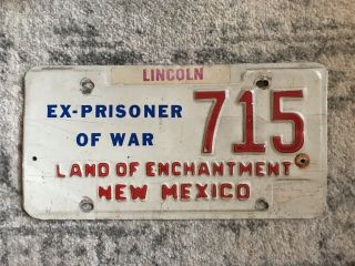 Mexico Ex - Prisoner Of War License Plate 715 Pow