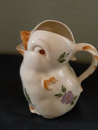 Vintage Blue Ridge Pottery Chick Creamer / Syrup Pitcher,  Spring Colors
