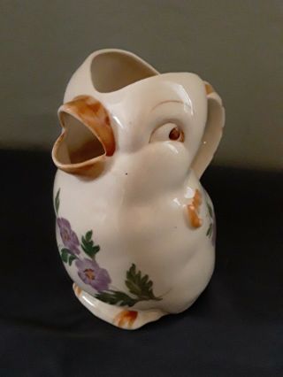 Vintage Blue Ridge Pottery Chick Creamer / Syrup Pitcher,  spring colors 2