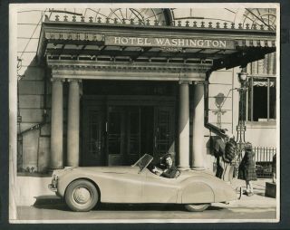 Vintage Photo Pretty Girl 1950s Jaguar Xk120 Sports Car Hotel Washington 422002
