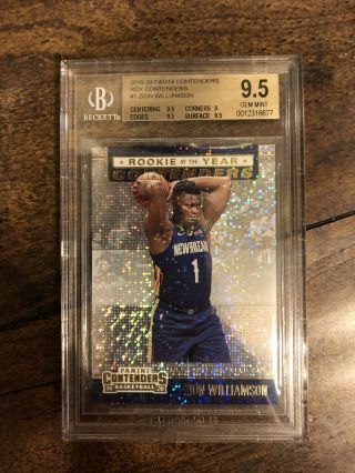 2019 - 20 Panini Contenders Zion Williamson Rookie Of The Year Bgs 9.  5 Gem