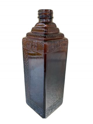 Vintage Antique Esco Embalming Fluid Bottle No Label Skyscraper Style Lid