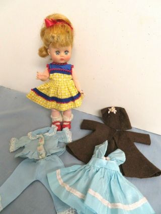 Vintage Nancy Ann Muffie 8 " Doll W 11 Wardrobe Walker Vinyl Hard Plastic Tagged