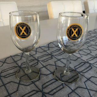 Rare " The Society Of Experimental Test Pilots " Wine Glasses