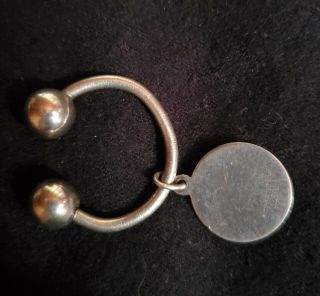 Tiffany & Co.  Sterling Silver Key Chain Key Ring Round Disc Charm Vintage