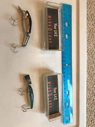 Vintage L&s Mirrolure Lures (2) Jointed Floater & Blue Sinker Ex.  Cond W/boxes