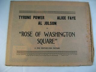 Full Set 20th.  Century - Fox Rose Of Washington Square Lobby Cards