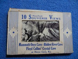 Vintage 10 Souvenir Views Mammoth Onyx Cave Hidden River Cave Horse Cave,  Ky.