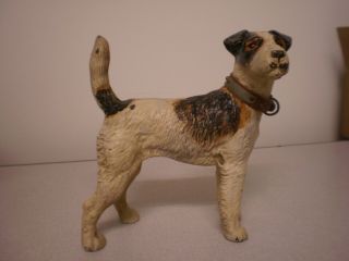 Exceptional Antique Hubley Fox Terrier Dog Cast Iron Doorstop 8 1/2”