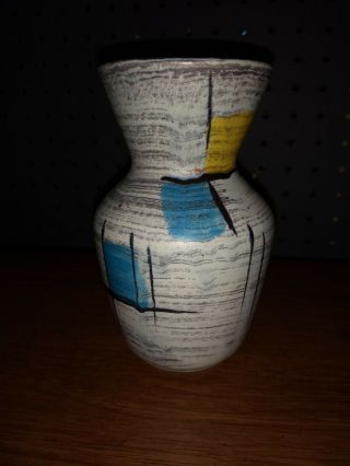 Vintage 60 - 70s 5 And 1/2 Inch Vase West German Pottery Fat Lava Era Abstract