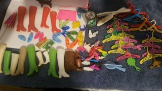 Vintage Barbie Doll Shoes Small And Big Accessories And Hangers