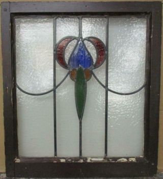 Midsize Old English Leaded Stained Glass Window Colorful Sweep 22.  5 " X 25.  25 "