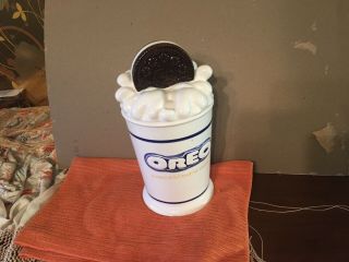 Vintage Nabisco “splash” Oreo Cookie Jar America’s Favorite Cookie