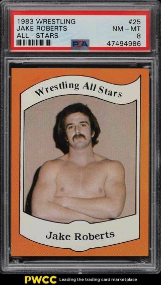 1983 Wrestling All - Stars Jake Roberts 25 Psa 8 Nm - Mt