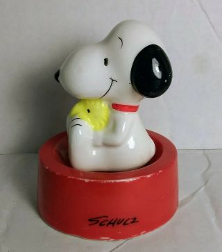 Vintage 1972 Peanuts Snoopy And Woodstock Paperweight Schulz United Feature Inc.