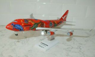 Qantas Airlines Boeing 747 - 400 Wunala Dreaming Airplane 1/200 Vh - Ojb With Gear