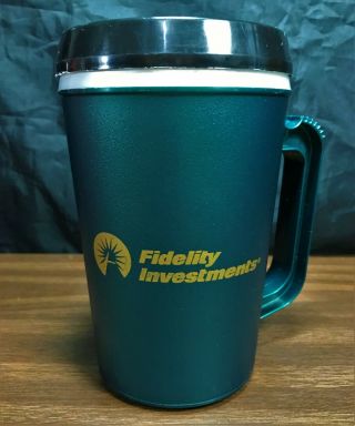 Vintage Fidelity Investments Insulated Travel Mug 22oz Coffee Cup Usa