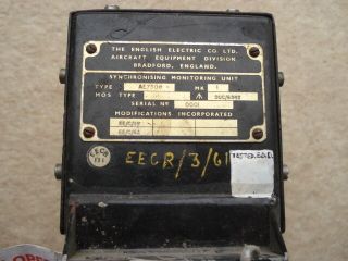 C1961 Scarce Sync Monitoring Unit From An Avro Vulcan Ex Bae Woodford