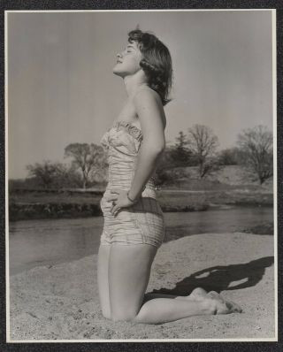 Lqqk 8x10 Vintage 1958,  Lovely Swimsuit Girl Next Door 64