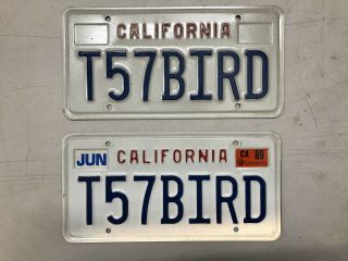 T57bird 1989 California Personalized License Plates Ford T - Bird Vintage