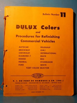 Dupont Bulletin 11 11a 11b Dulux Colors And Procedures For Refinishing Commer