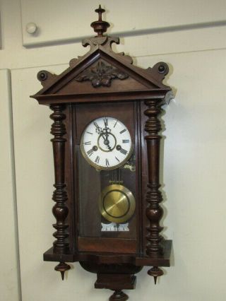 Antique Gustav Becker Regulator Wall Clock Runs Well