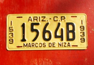 1939 Arizona Repainted 1564 - B Truck Marcos De Niza License Plate