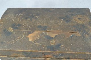 antique dome top box wall paper snipe hinges pine hand made early 19th c 2