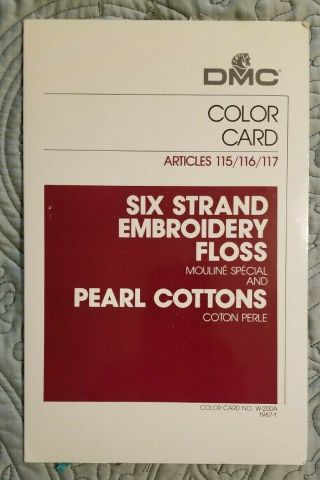 Vintage Dmc Color Card No.  W - 200a 1987 - 1 Articles 115/116/117 6 - Strand & Pearl