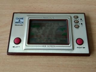 Vintage Nintendo Parachute Game Watch Wide Screen For Part/ Junk